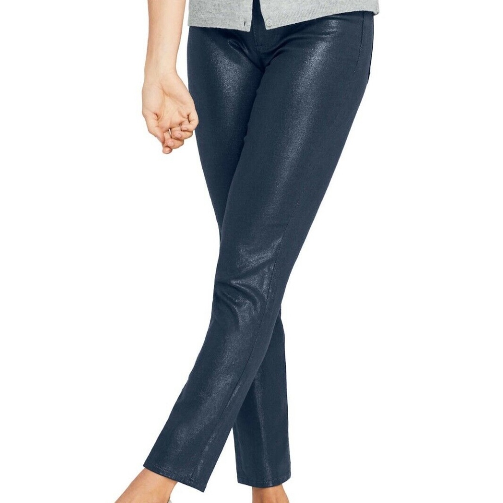 Lands' End High Rise Slim Leg Foil Ankle Jeans